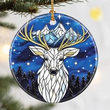 Christmas Ornaments, 2.8in Ceramic Night Court Ornament, Xmas Decor, Christma...