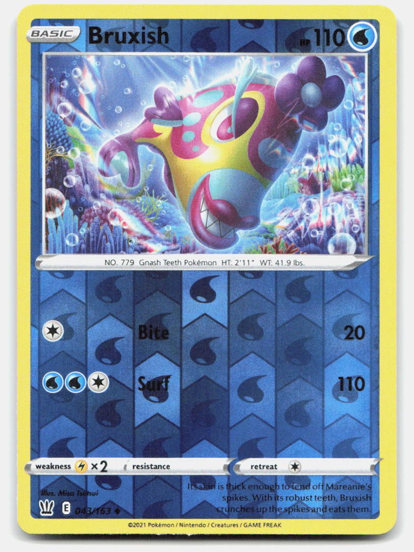 Bruxish 043/163 Uncommon Battle Styles Pokemon Reverse Holo NM