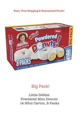 Little Debbie Powdered Mini Donuts Big Pack - 8 Count, 14.93oz Carton
