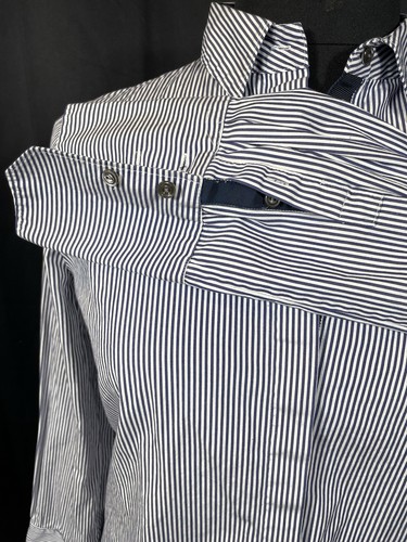 J.Crew Classic Style Womens Blue Striped Long Sleeve Button Up Shirt Size 12 - Picture 3 of 7