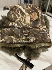 Redhead Trapper Camo Hat Ear Flaps Faux Fur Winter Hunting Outdoors