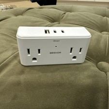 European Travel Plug Adapter with 4 AC Outlets 3 USB Ports Type C for US to EU