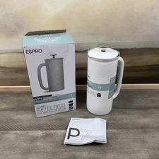 Williams Sonoma ESPRO P7 French Press Double Walled Coffee Maker 18-oz White OB
