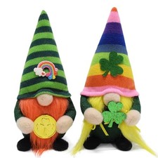 2pcs St.Patrick's Day Gnomes Decor Gifts,Small Shelf Tray Ornament Tomte