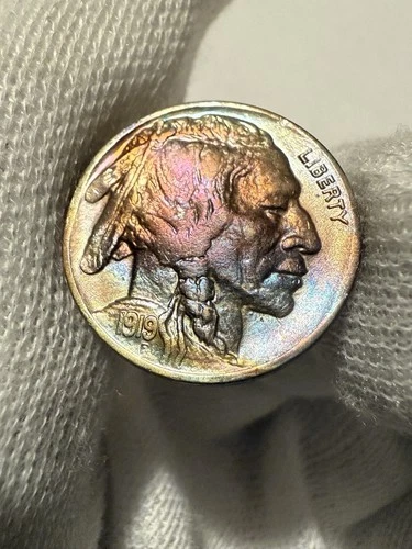 1919 Buffalo Nickel, Gem BU++ High Grade Toned Nice Color WOW