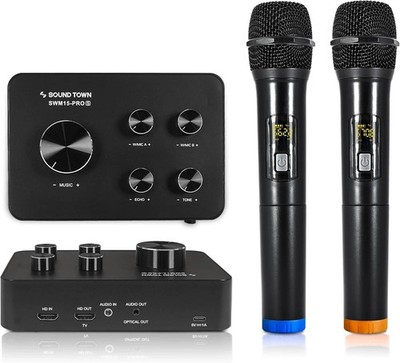 Wireless Microphone Karaoke Mixer 16 Channel HD ARC Optical Bluetooth SWM15