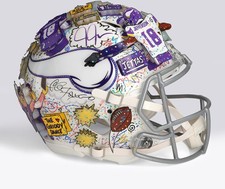 Justin Jefferson Vikings Signed '24 Alternate Authentic Helmet - Charles Fazzino