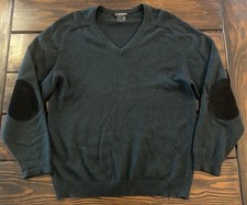 Clan Douglas Cashmere Sweater Grey V-Neck Made In Scotland Size Small