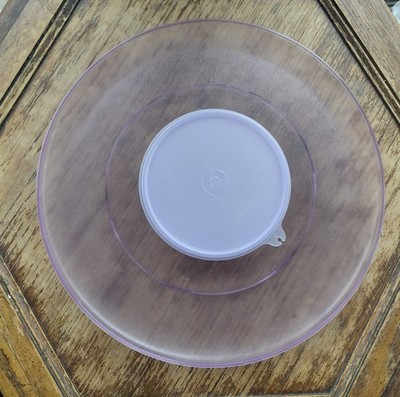 Vintage Tupperware Dip N Serve Tray & Bowl / Dish Set Sheer Purple Dish