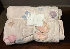 Pottery Barn Kids Wildflower Butterfly Quilt - Pink - Twin - New
