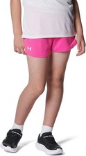 NWT Under Armour Girls Play Up Mesh Shorts Pink Athletic Running Gym YXL