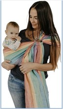 Hip Baby Wrap Ring Sling Carrier for Infants  Toddlers 8-35lb Summer Rainbow