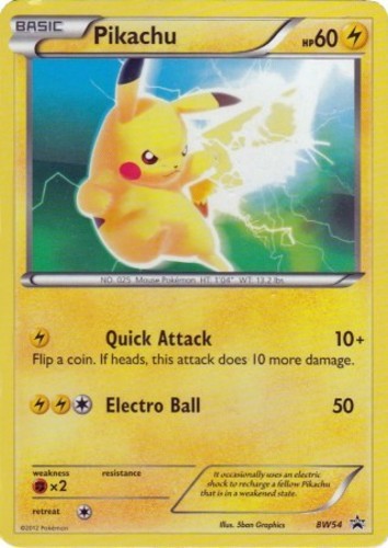 Lightly Played Pikachu - BW54 - Holo Promotional Pokemon BW Promos