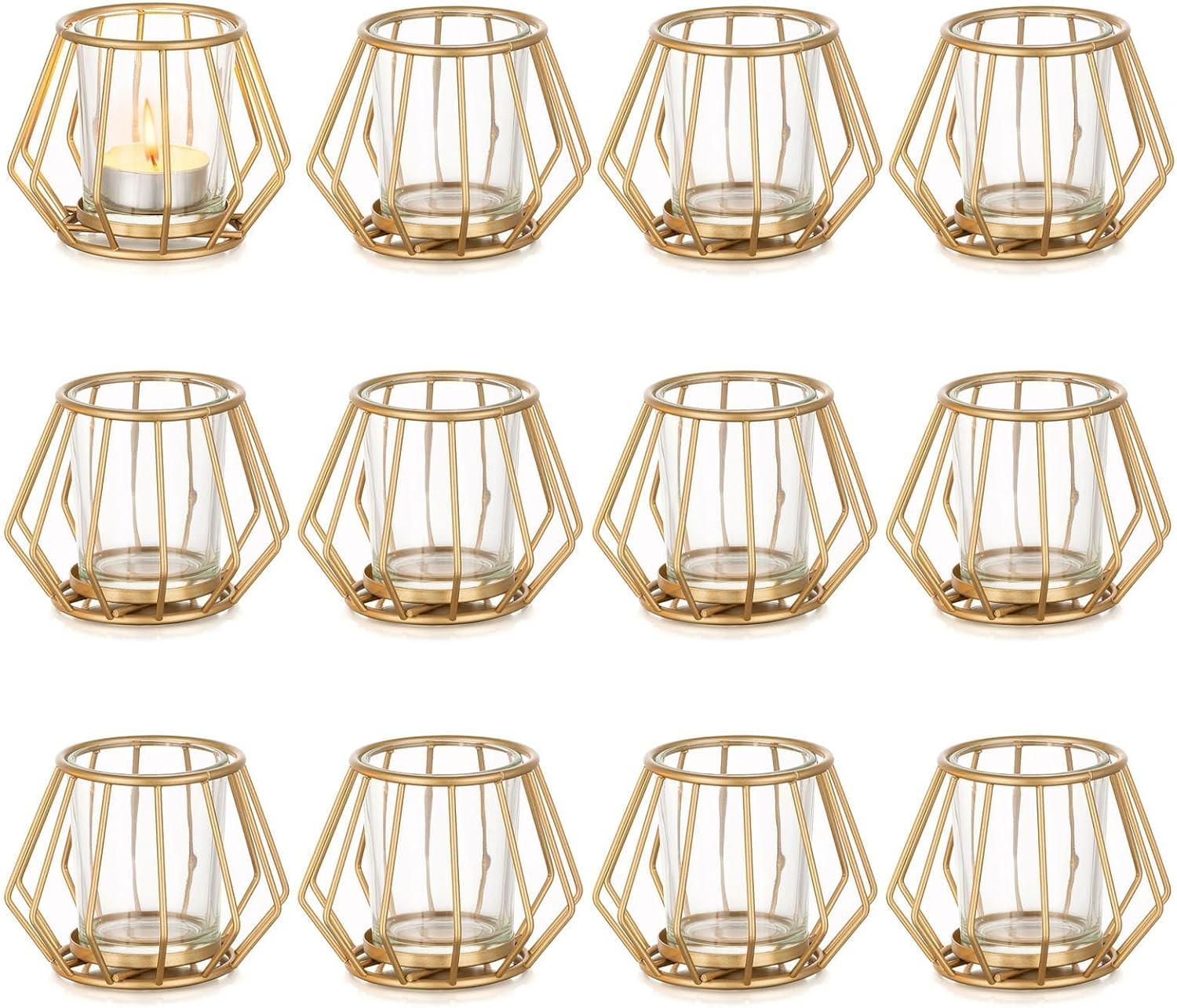 Light Candle Holders - 12 Pcs Wedding Centerpiece Decor