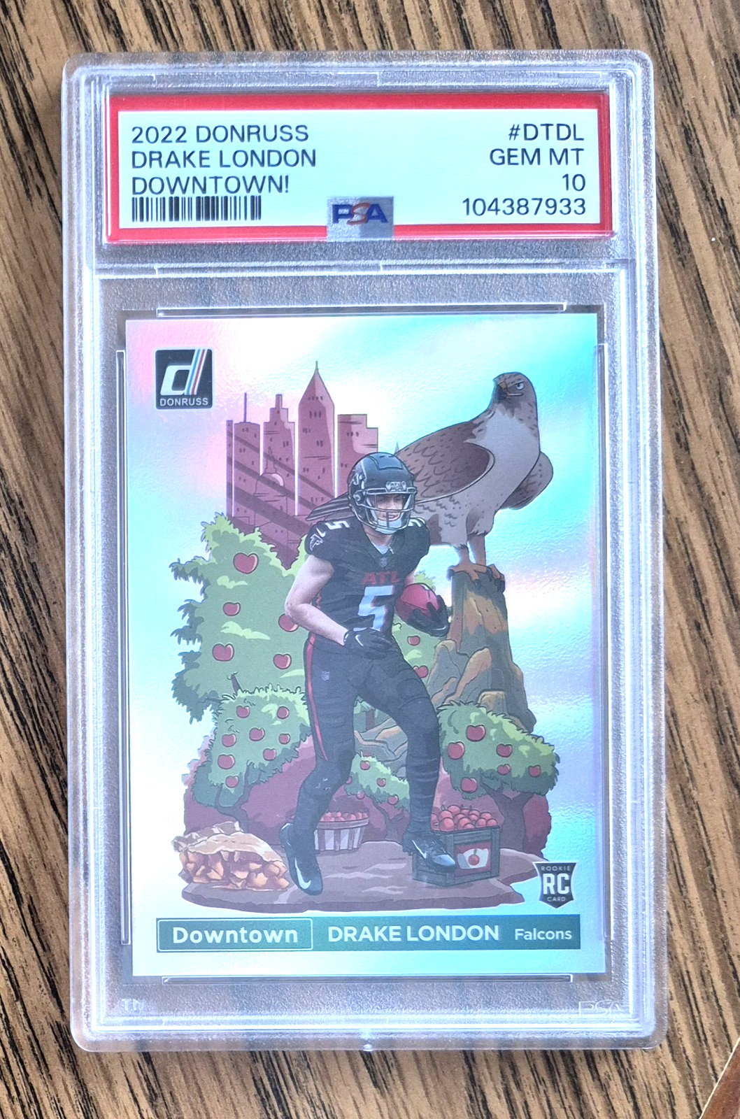 2022 Donruss Downtown #DTDL Drake London Rookie RC Case Hit PSA 10 Falcons