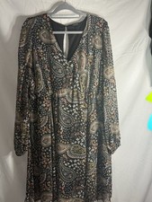 Torrid Paisley Babydoll Black Floral Lined Dress Sz 3 Or 22-24