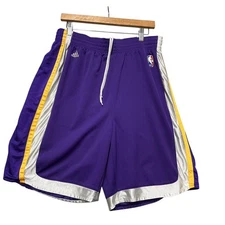 Adidas Lakers NBA Basketball Shorts Purple Gold  Mens Athletic Size XL