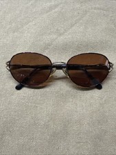 Genny Italy Sunglasses Frames 692 Brown Amber Gold Metal 54 17 135 