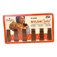 Vintage Gayla HOLD-BOB  Bobby Pins   60 Nylon-Coated Pins in Original Packaging