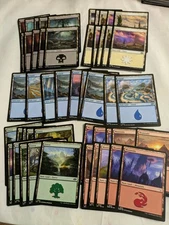 MTG 250 x Basic Lands Lot - 50 x of Each Plains, Island, Swamp, Mountain, Forest