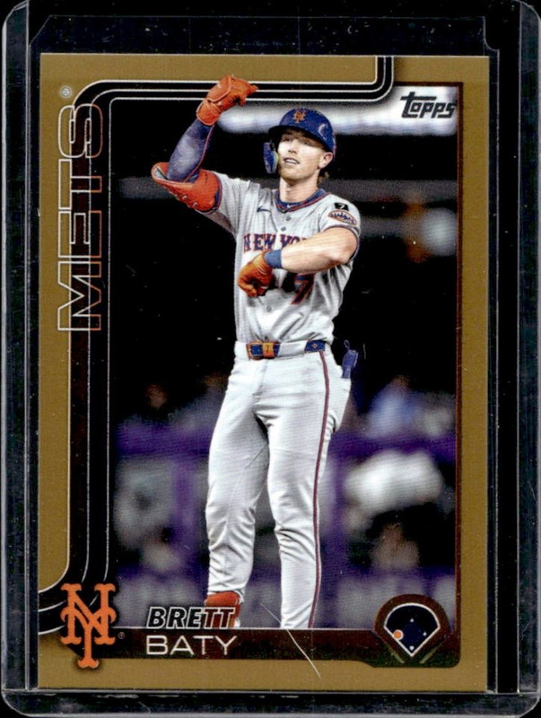 2025 Topps Update Brett Baty Gold Border #/2025 Mets