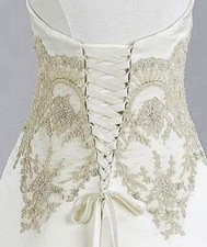 The Maggie Sottero "Sabelle" Ivory and lace, romantic beaded train