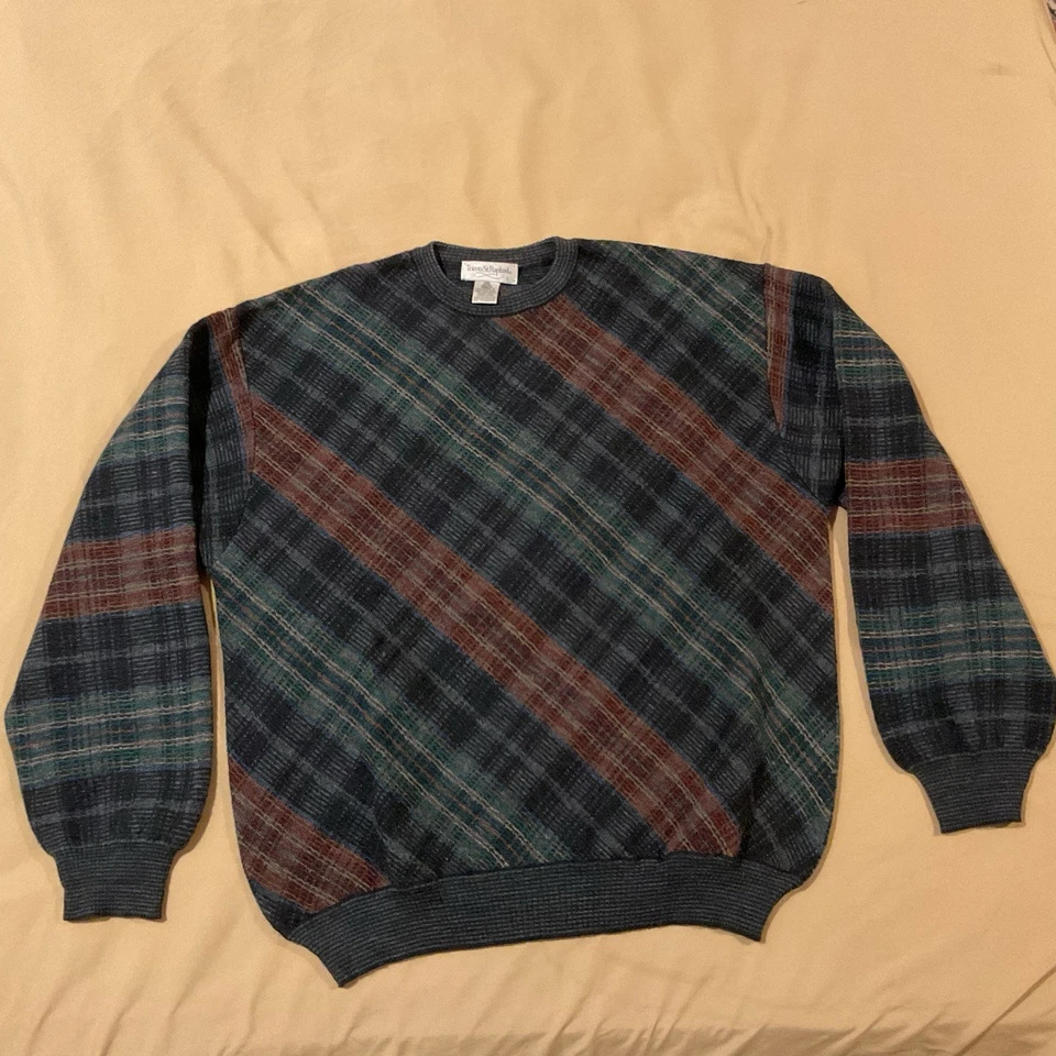 2-Vintage Tricots St Raphael Knit Sweater Men's Size Large Crewneck 100% Wool - Image 4 of 4