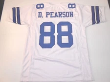 UNSIGNED CUSTOM Sewn Stitched Drew Pearson White Jersey - M, L, XL, 2XL, 3XL