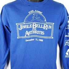 Vintage Jingle Bell 5K Run T Shirt Mens Size Small 80s Washington DC Made In USA
