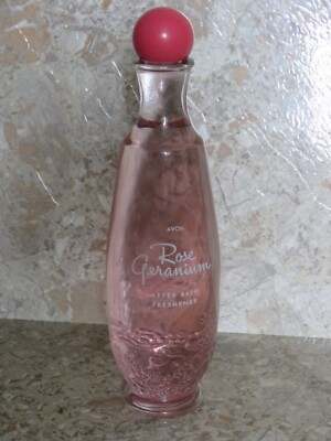 VTG New No Box Avon 1970 Rose Geranium After Bath Freshener Floral Bottle READ 