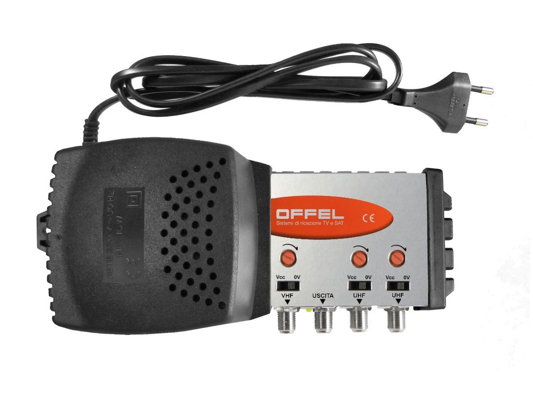 CENTRALINO TV LARGA BANDA DA INTERNO MS3/40 V-U-U 37dB 12V OFFEL 26-334-5G