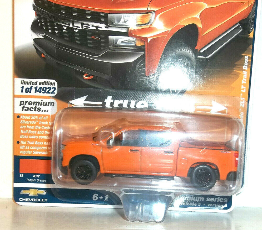 2021 AUTO WORLD 1:64 MUSCLE TRUCKS ORANGE 2020 CHEVY SILVERADO ZL1