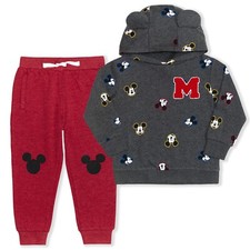 Disney Mickey Mouse Boys' Hoodie and Joggers Set for Toddler and Little Kids -