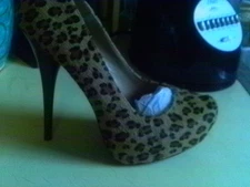 Pleaser Day & Night Shoes GORGEOUS-20 Pumps Heels LEOPARD CALF SKIN FUR Sexy 8 m