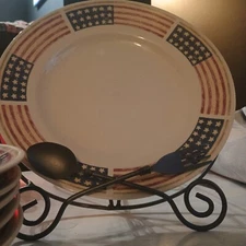 Gibson Elite " 'merica " - Glory Stars & Stripes 11" Dinner Plates (6) Pieces