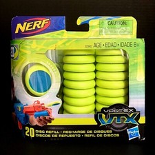 Nerf Vortex VTX 20 Round Disc Refills Neon Green Hasbro Soar  Ricochet