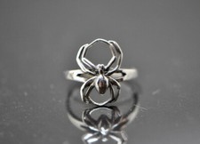 Eliz .925 Sterling Silver Black Widow Spider Man Ring