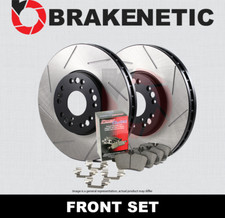 Front Premium Slotted Brake Rotors Ceramic Pads Evo 89 Bpk73234