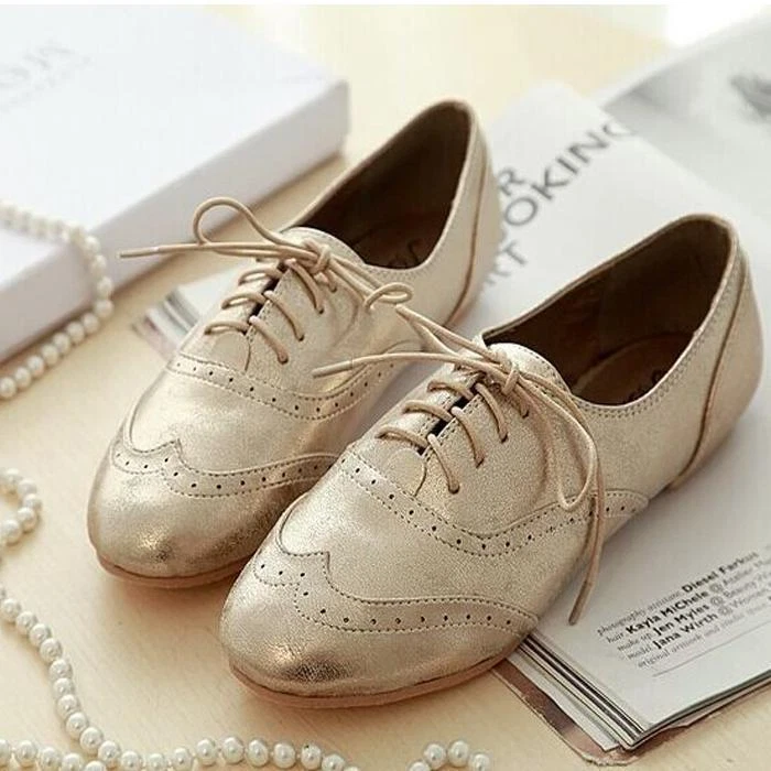 Faux leather hotsell oxfords womens