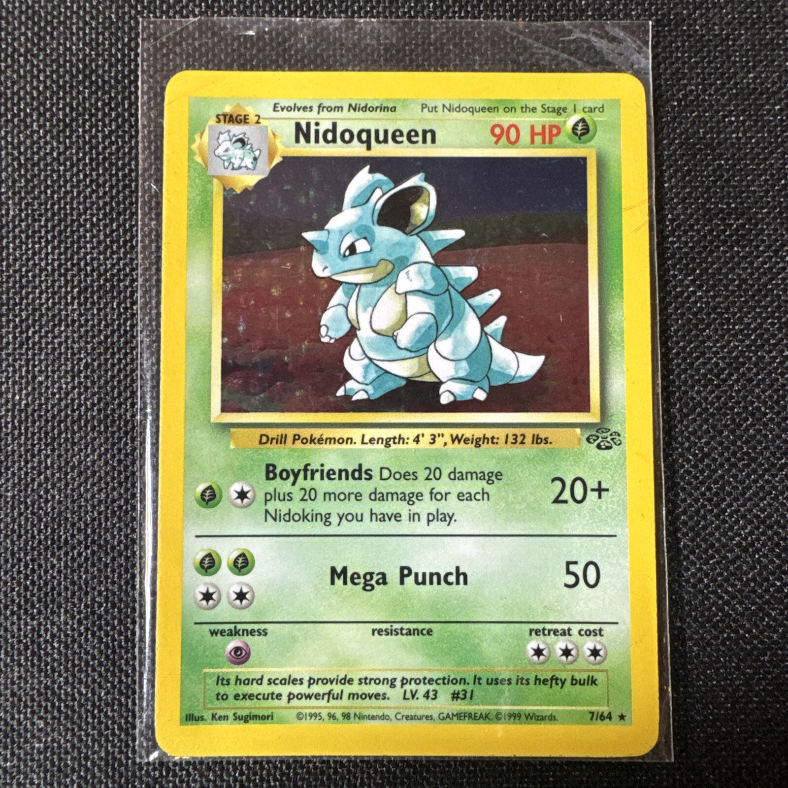 Pokemon Card - Nidoqueen Jungle 1st Edition 7/64 Holo Rare Never Played NM