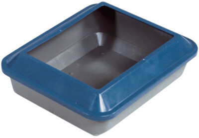 ![CDATA[Katzentoilette mit Rand - blau / grau 48x38x15cm