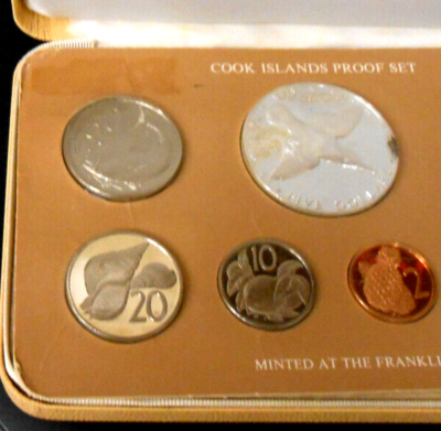 1976 PROOF -COOK ISLANDS PROOF SET - FRANKLIN MINT 8 COIN SET COA
