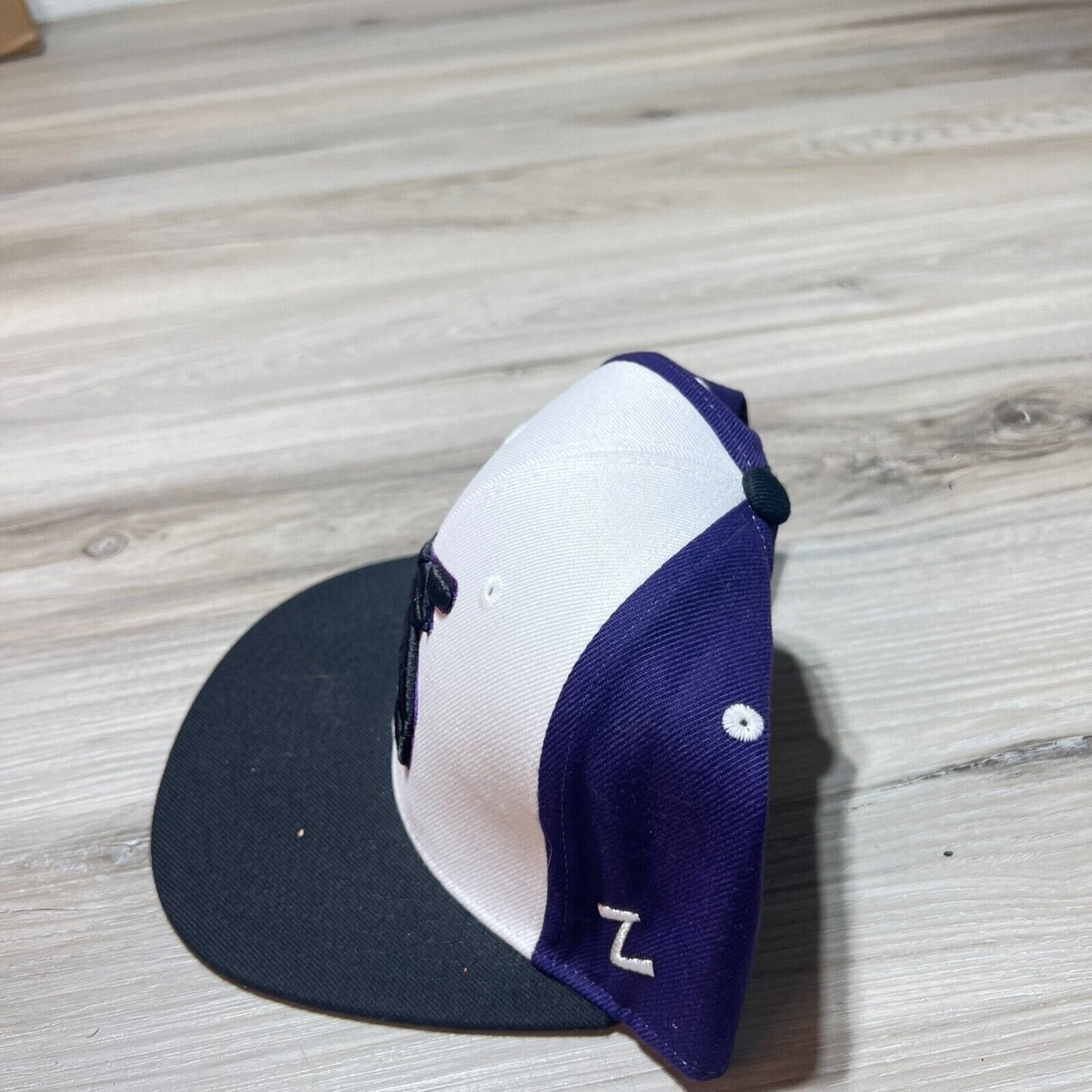 Vintage Zephyr Baseball Fitted Hat Cap Size 7 3/8 Purple Leo