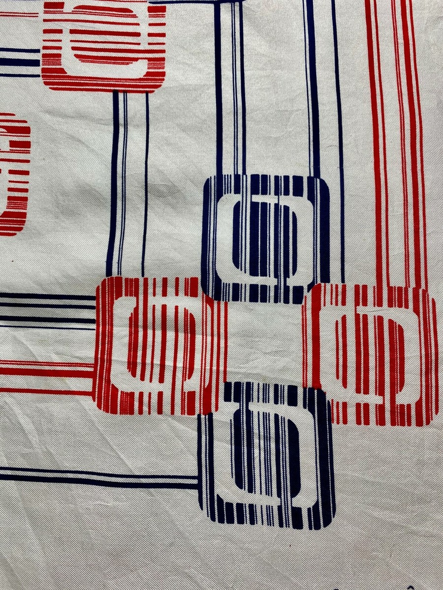 Foulard Carré Vintage Lancôme En Soie 100% - Motif Géométrique Années 80