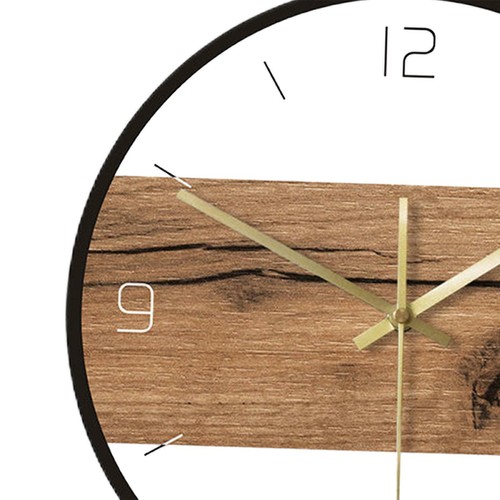Orologio da parete con struttura in legno, rotondo, a batteria, da 30 cm, per de - Foto 2 di 10