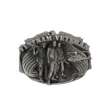 Vietnam Veterans Military Army Hero Vintage 1980's Pewter Siskiyou Belt Buckle