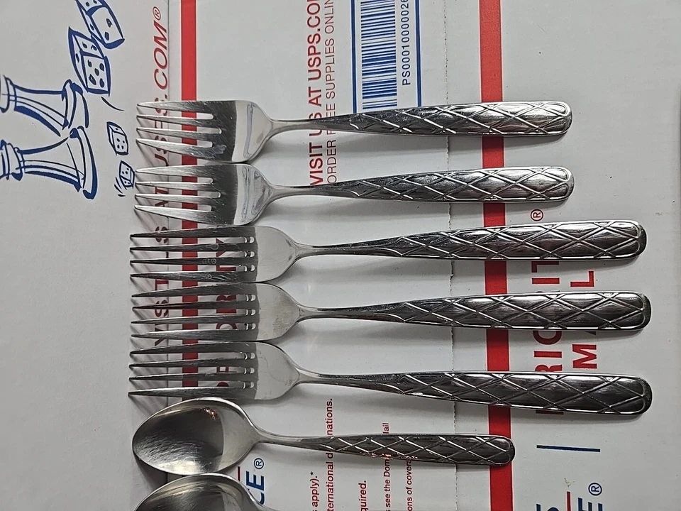 14 Pc WMF Cromargan Parquet 18/8 Japan Stainless Flatware Diamond Weave Foto 4 de 4