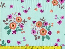 Orange Pink Burgundy Flower Bouquets Flowers Quilting Fabric by Yard 134