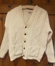 Vintage St Michael Cardigan Cream At tan Style Wool Blend