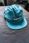 Casquette de camp Supreme Velvet (FW18) CYAN